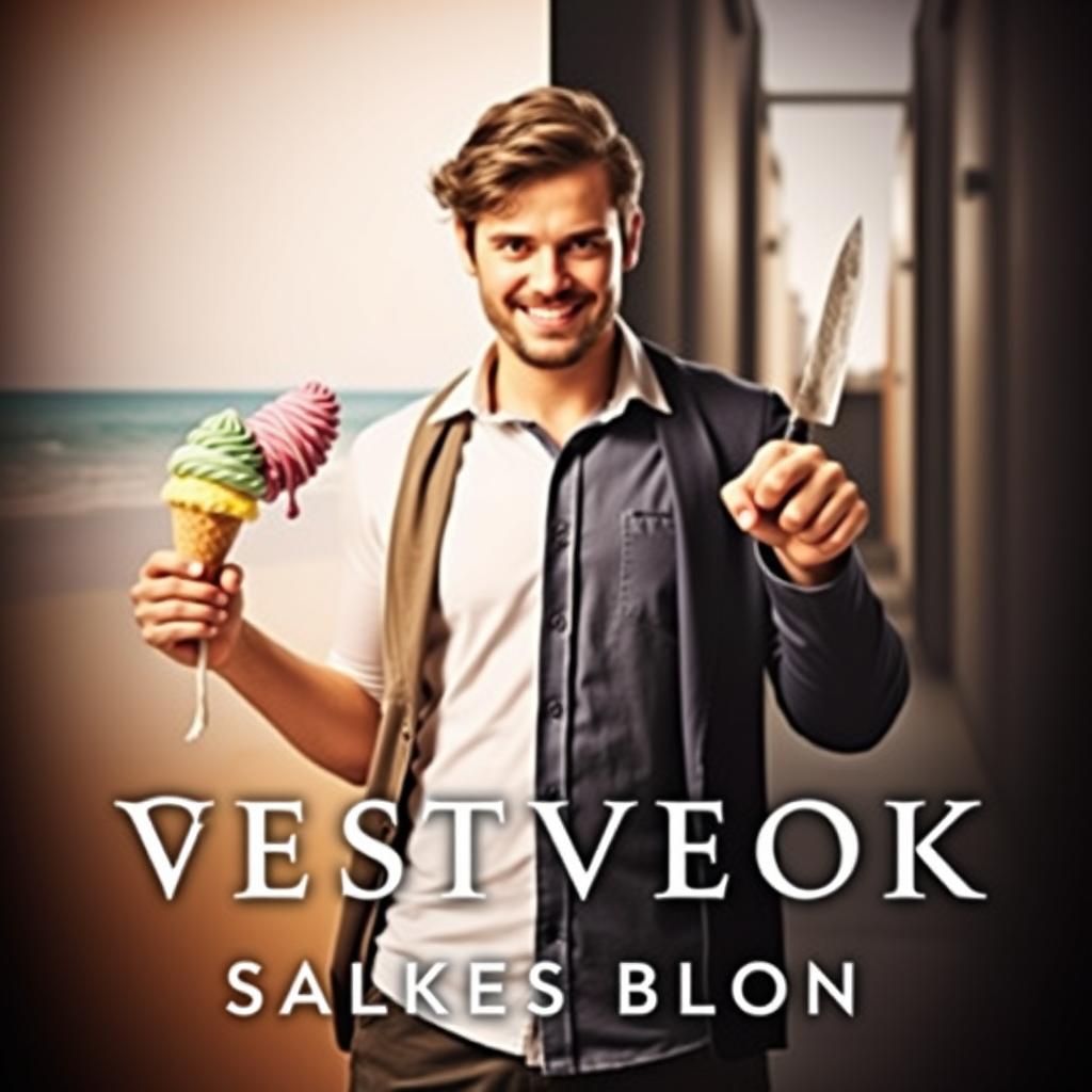 A dramatic book cover featuring a man standing in the center