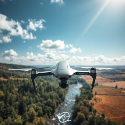 A cutting-edge STEM research drone designed for data collection and environmental monitoring, showcasing its sleek, aerodynamic body and advanced technology features