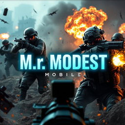 A striking profile banner for a Call of Duty Mobile streaming channel, showcasing an intense battlefield scene featuring soldiers in action, gunfire, and tactical gear