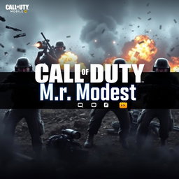A striking profile banner for a Call of Duty Mobile streaming channel, showcasing an intense battlefield scene featuring soldiers in action, gunfire, and tactical gear