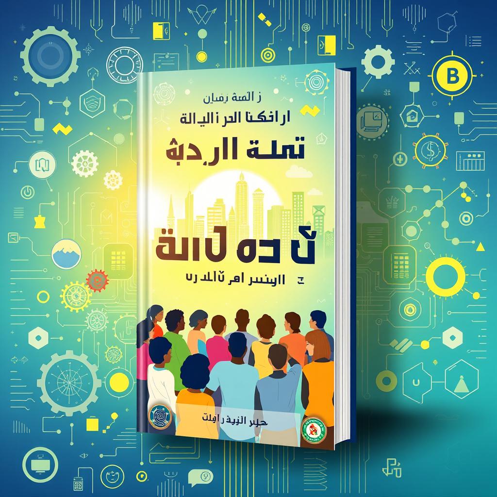 A visually captivating book cover design for a motivational book titled 'مئة صفحة نحو النجاح: كيف نواكب العالم'