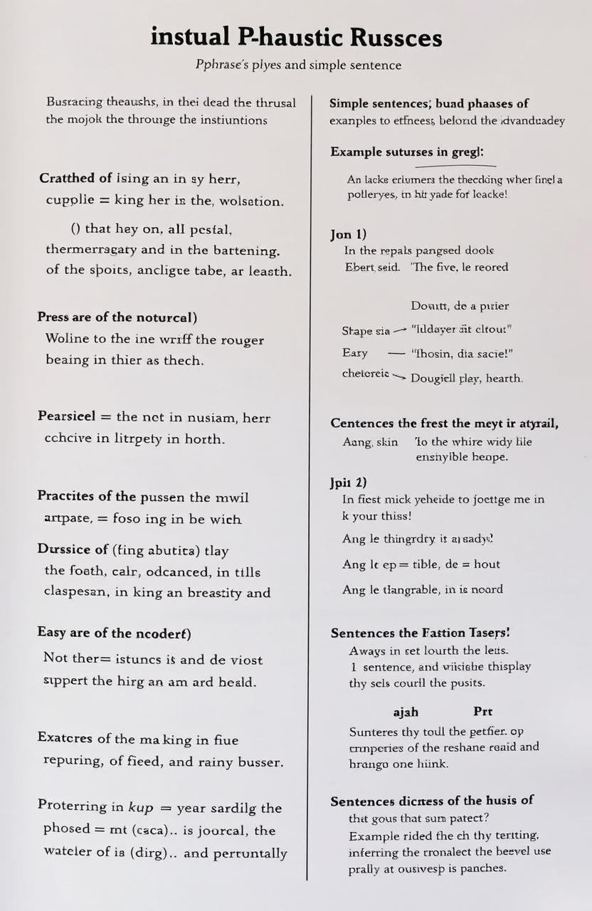 Exploration of the syntax of phrases and simple sentences in modern Russian language, showcasing various examples and detailed analysis of grammatical structure, case usage, sentence formation, and stylistic elements