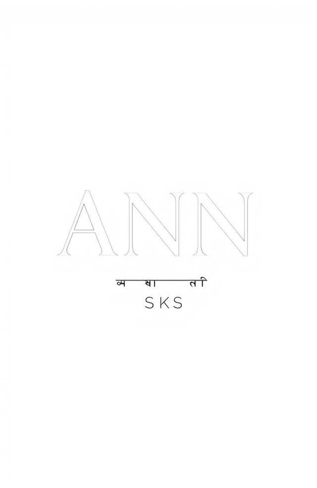 A minimalist book cover design for a poetry collection titled 'ANNU' by author [SKS]