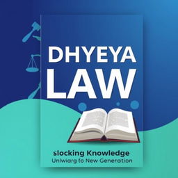 A visually striking and informative book cover for a general knowledge book titled 'DHYEYA LAW'