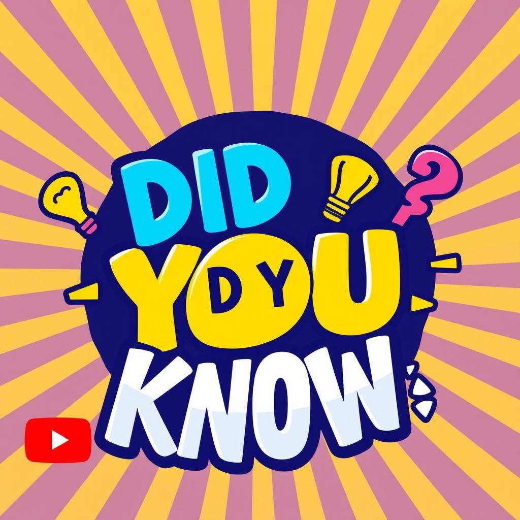 A vibrant "DID YOU KNOW" logo designed for YouTube content, featuring bold typography with a modern style