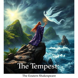 A magical and dramatic scene inspired by "The Tempest" by William Shakespeare