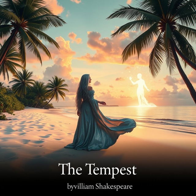 A serene and enchanting scene inspired by "The Tempest" by William Shakespeare