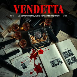 A compelling and moody still life scene inspired by a crime noir atmosphere