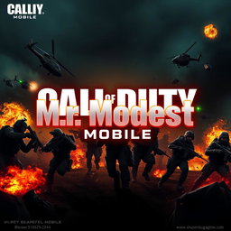 A vibrant and engaging channel art design for Call of Duty Mobile, sized specifically at 2200x245 pixels