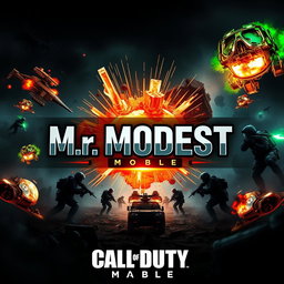 A striking channel art design for Call of Duty Mobile, specifically sized at 2200x245 pixels