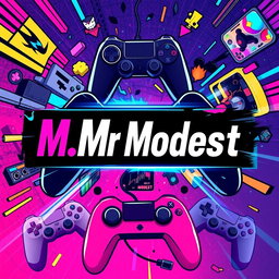 An eye-catching channel art design featuring the text 'M