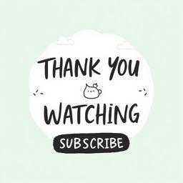 A chill and relaxed logo design featuring the text 'THANK YOU FOR WATCHING' and 'SUBSCRIBE' in a laid-back, handwritten or brush script font