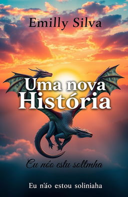 A captivating book cover design featuring the title 'Uma nova História' prominently in the center in an eye-catching font