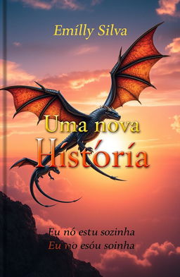 A captivating book cover design featuring the title 'Uma nova História' prominently in the center in an eye-catching font