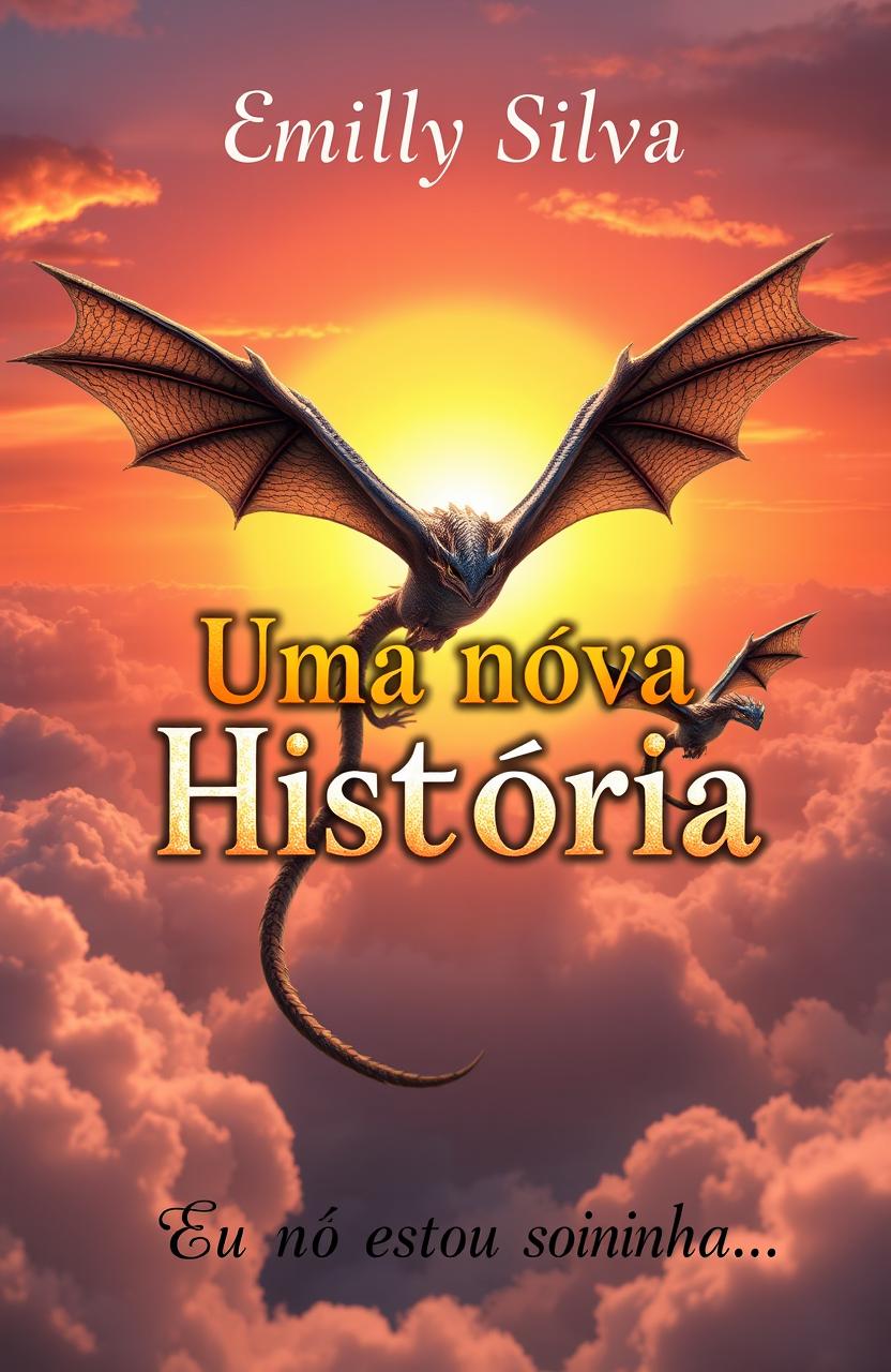 A captivating book cover design featuring the title 'Uma nova História' prominently in the center in an eye-catching font