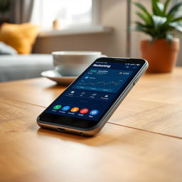 A modern smartphone displaying the Reckoning App on the screen, showcasing a sleek user interface with interactive elements