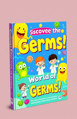 A vibrant and engaging children's science book cover focused on germs