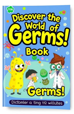 A vibrant and engaging children's science book cover focused on germs