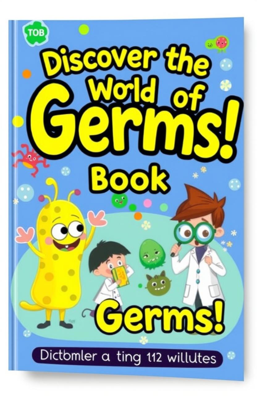 A vibrant and engaging children's science book cover focused on germs