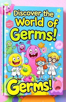 A vibrant and engaging children's science book cover focused on germs