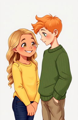 A girl with tan skin and blonde wavy hair, showcasing warm honey-colored eyes and light freckles