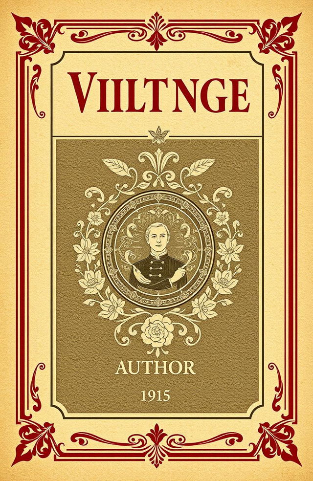 A vintage classic book cover design, featuring an ornate border and a textured background