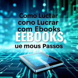 A visually appealing ebook cover for 'Como Lucrar com Ebooks Usando IA em Poucos Passos'