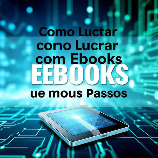 A visually appealing ebook cover for 'Como Lucrar com Ebooks Usando IA em Poucos Passos'
