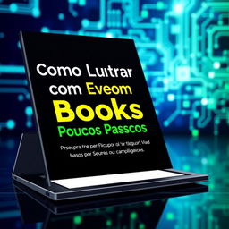 A visually appealing ebook cover for 'Como Lucrar com Ebooks Usando IA em Poucos Passos'