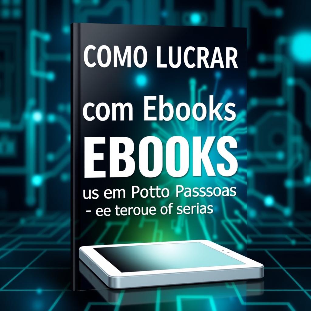 A visually appealing ebook cover for 'Como Lucrar com Ebooks Usando IA em Poucos Passos'