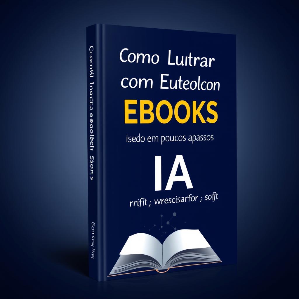 A professional ebook cover design for 'Como Lucrar com Ebooks Usando IA em Poucos Passos'