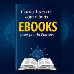 A professional ebook cover design for 'Como Lucrar com Ebooks Usando IA em Poucos Passos'