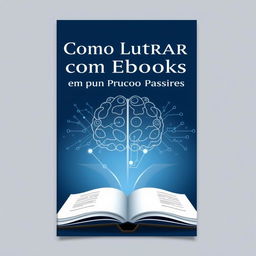 A professional ebook cover design for 'Como Lucrar com Ebooks Usando IA em Poucos Passos'