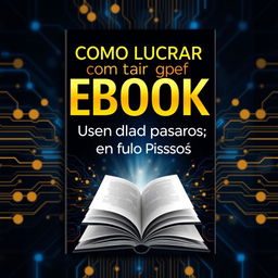 A highly professional ebook cover design for 'Como Lucrar com Ebooks Usando IA em Poucos Passos'