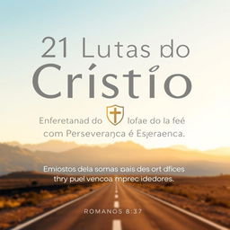 A design featuring the title "21 Lutas do Cristão" in a modern, bold font with a subtle shadow to make it stand out