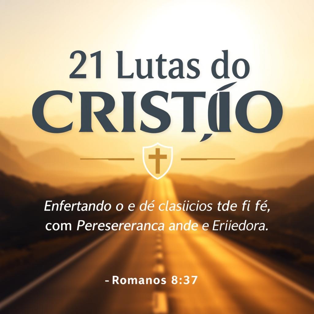 A design featuring the title "21 Lutas do Cristão" in a modern, bold font with a subtle shadow to make it stand out