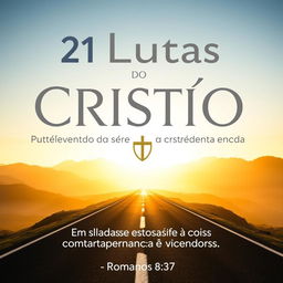 A design featuring the title "21 Lutas do Cristão" in a modern, bold font with a subtle shadow to make it stand out