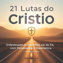 A design featuring the title "21 Lutas do Cristão" in a modern, bold font with a subtle shadow to make it stand out