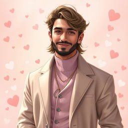 A digital art portrait of İskender Karan, a character from the Deha TV series, portrayed with the aesthetic and vibe inspired by Taylor Swift's album 'Lover'
