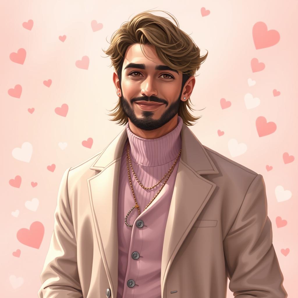 A digital art portrait of İskender Karan, a character from the Deha TV series, portrayed with the aesthetic and vibe inspired by Taylor Swift's album 'Lover'