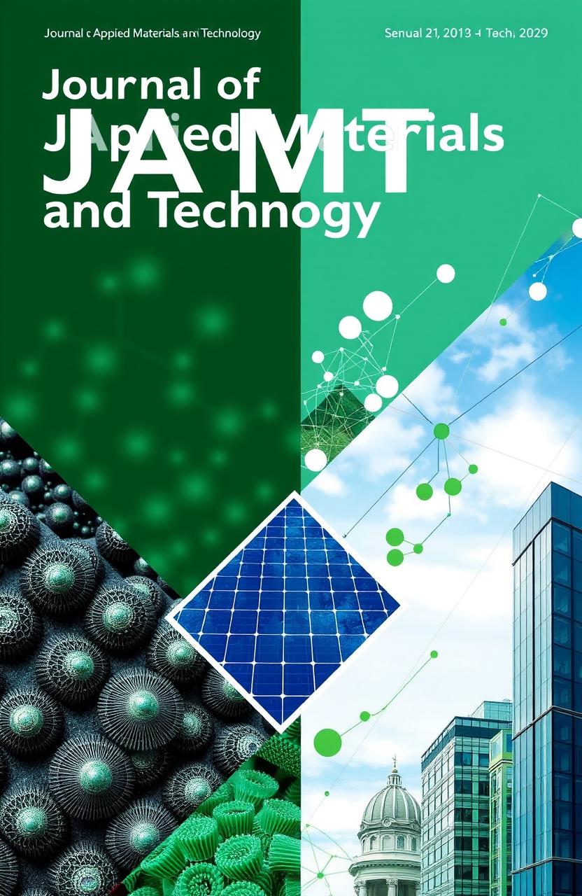 A modern and innovative journal cover design for the Journal of Applied Materials and Technology (JAMT)