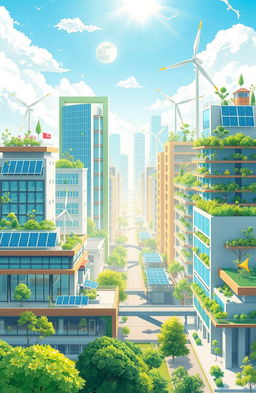 A visually engaging illustration showcasing the intersection of material science, material engineering, and renewable energy technologies