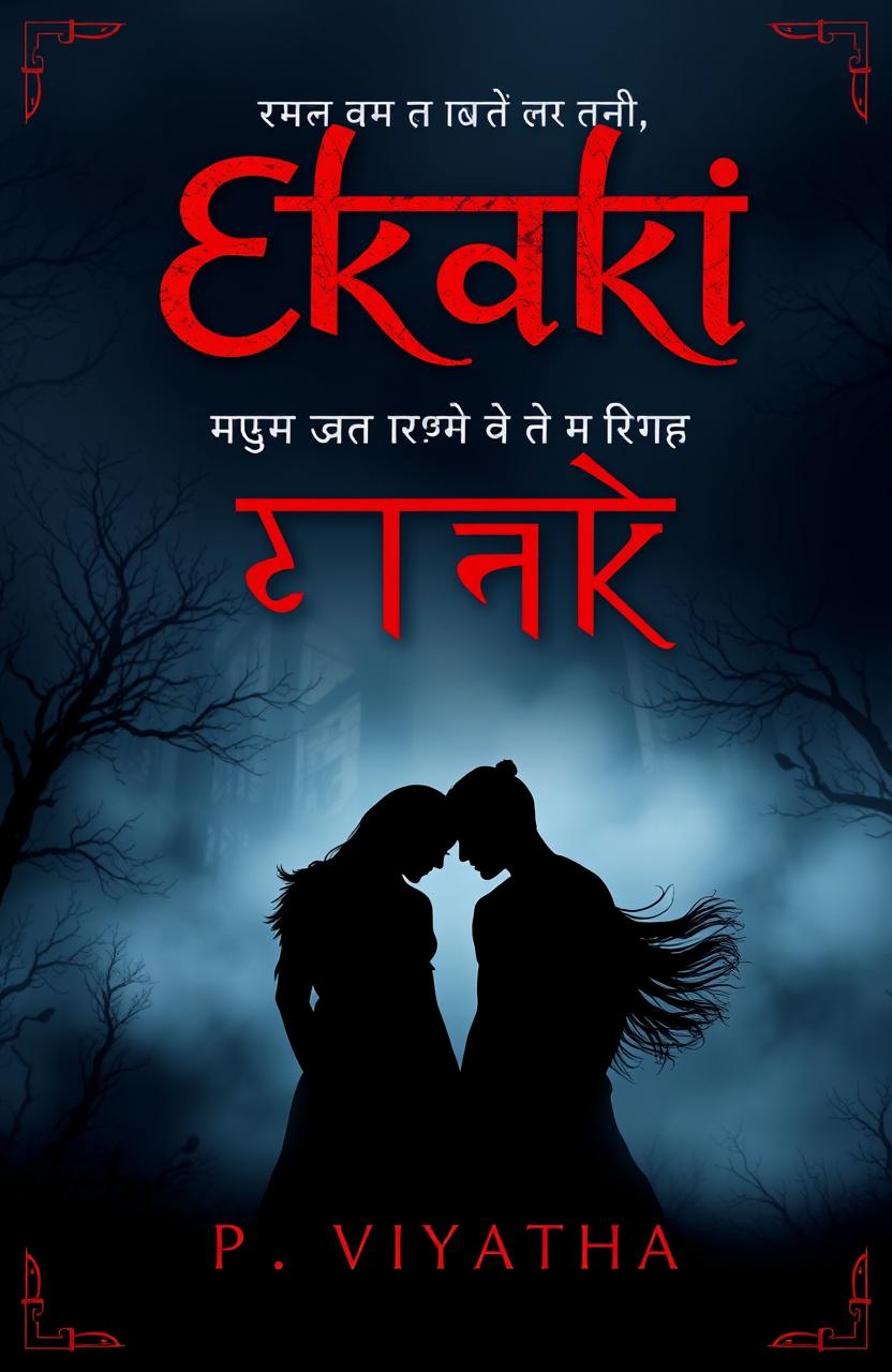 Book cover design for a Hindi novel titled 'Ekaki' by author P