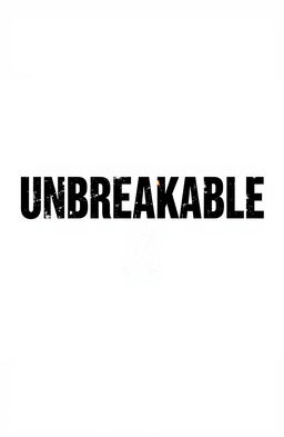 A striking and bold title 'UNBREAKABLE' in uppercase letters, designed with a slightly distressed texture to convey toughness and resilience, set against a contrasting background that is either white or black