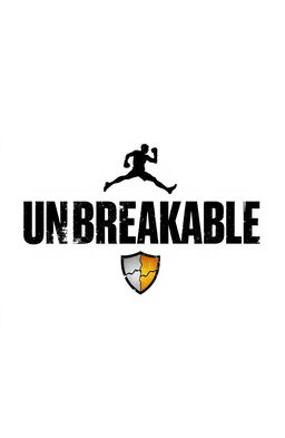 A striking and bold title 'UNBREAKABLE' in uppercase letters, designed with a slightly distressed texture to convey toughness and resilience, set against a contrasting background that is either white or black