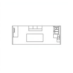 A simple floor plan drawing for a small food stall