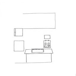 A simple floor plan drawing for a small food stall