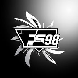 A visually striking black and white image prominently featuring the FS98 logo