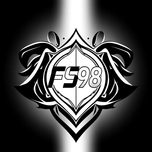 A visually striking black and white image prominently featuring the FS98 logo