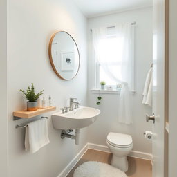 A cozy small bathroom decorated in a modern style